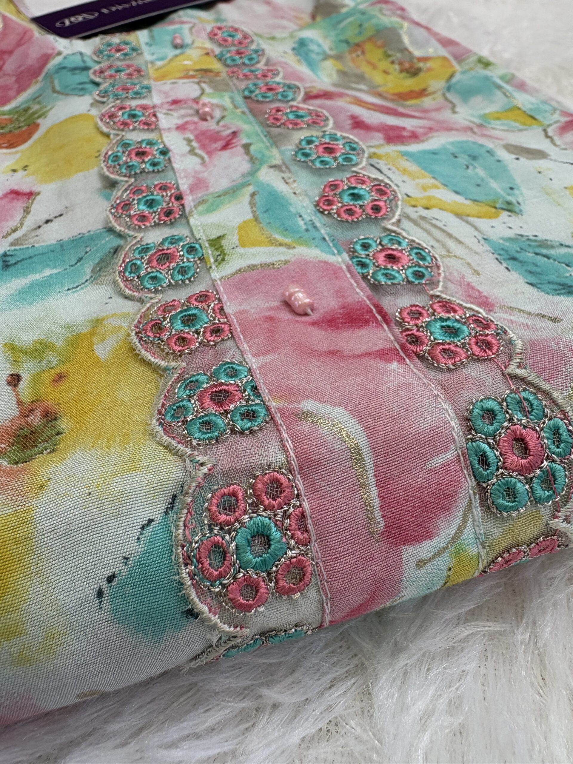 floral printed rayon kurti with front embroidery floral printed rayon kurti with front embroidery