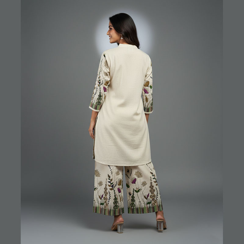 ivory floral printed 2 piece co ord set ivory floral printed 2 piece co ord set