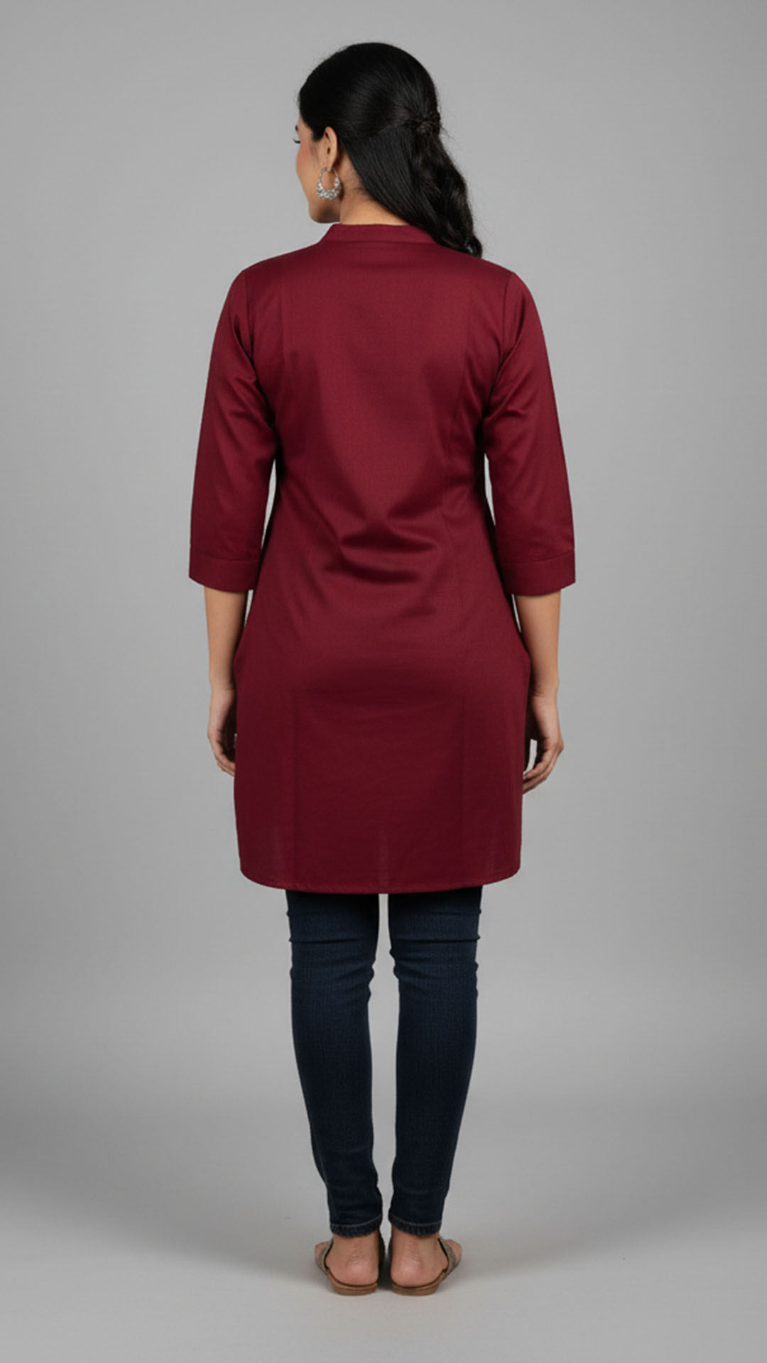 maroon embroidered textured rayon front open kurti maroon embroidered textured rayon front open kurti