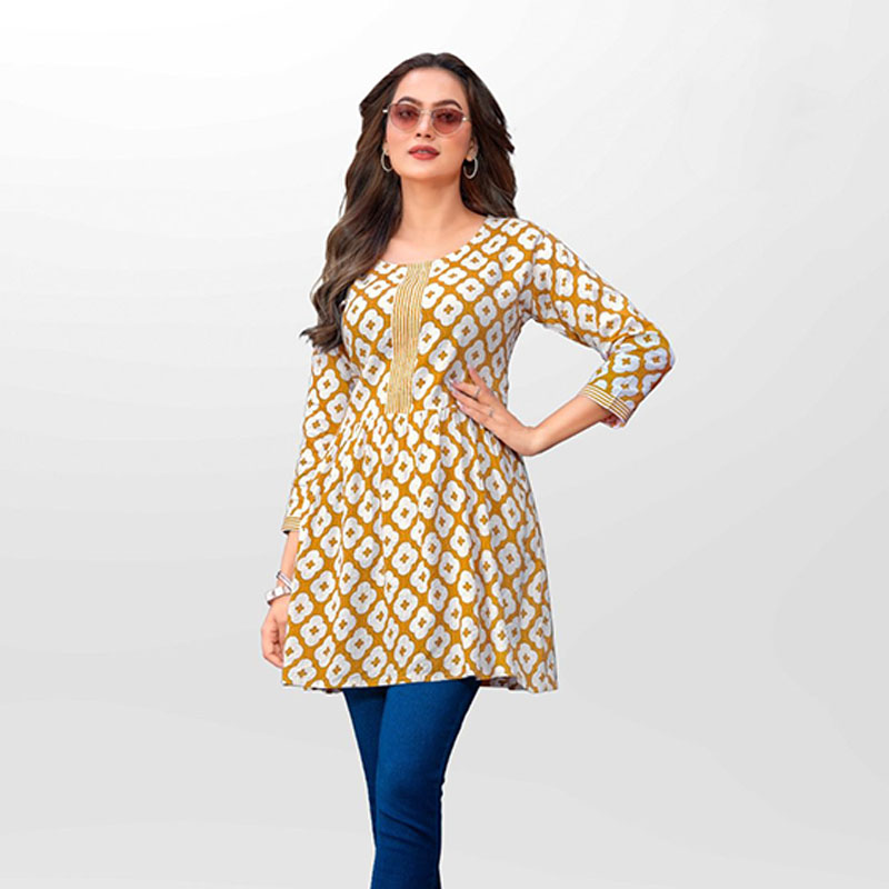 mustard yellow geometric print short tunic mustard yellow geometric print short tunic