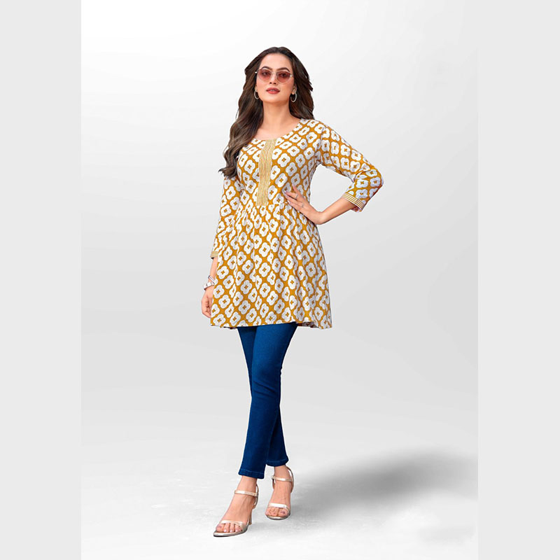 mustard yellow geometric print short tunic mustard yellow geometric print short tunic