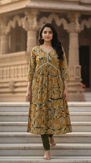 a-line-kurti-with-embroidered-neck
