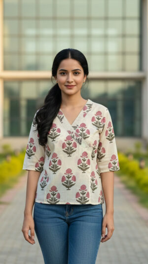ivory-pink-floral-printed-kurti