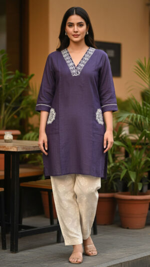 a-purple-embroidered-v-neck-kurti